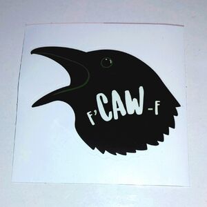 Black Crow Sticker 'F-CAW-F' 3.25" x 3.25"